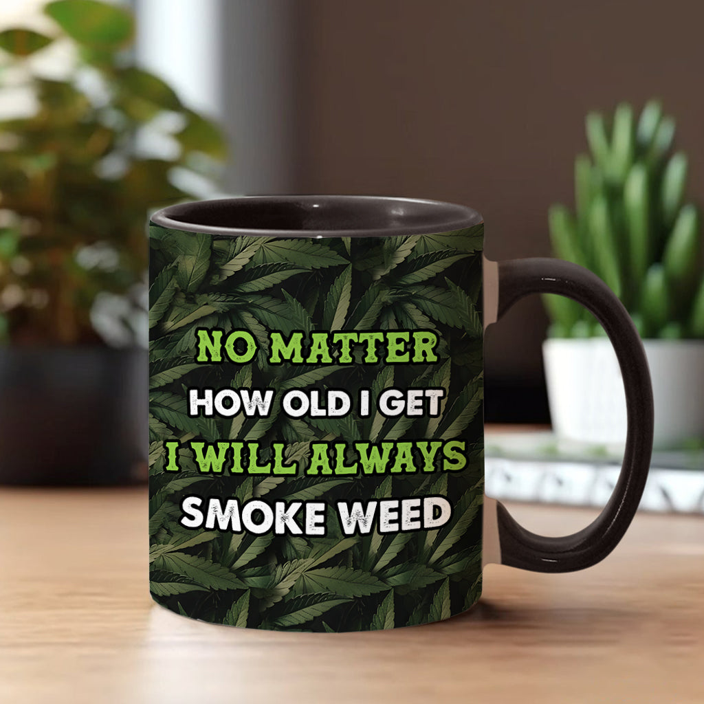 Skull Green Leaf - Personalized Weed Accent Mug