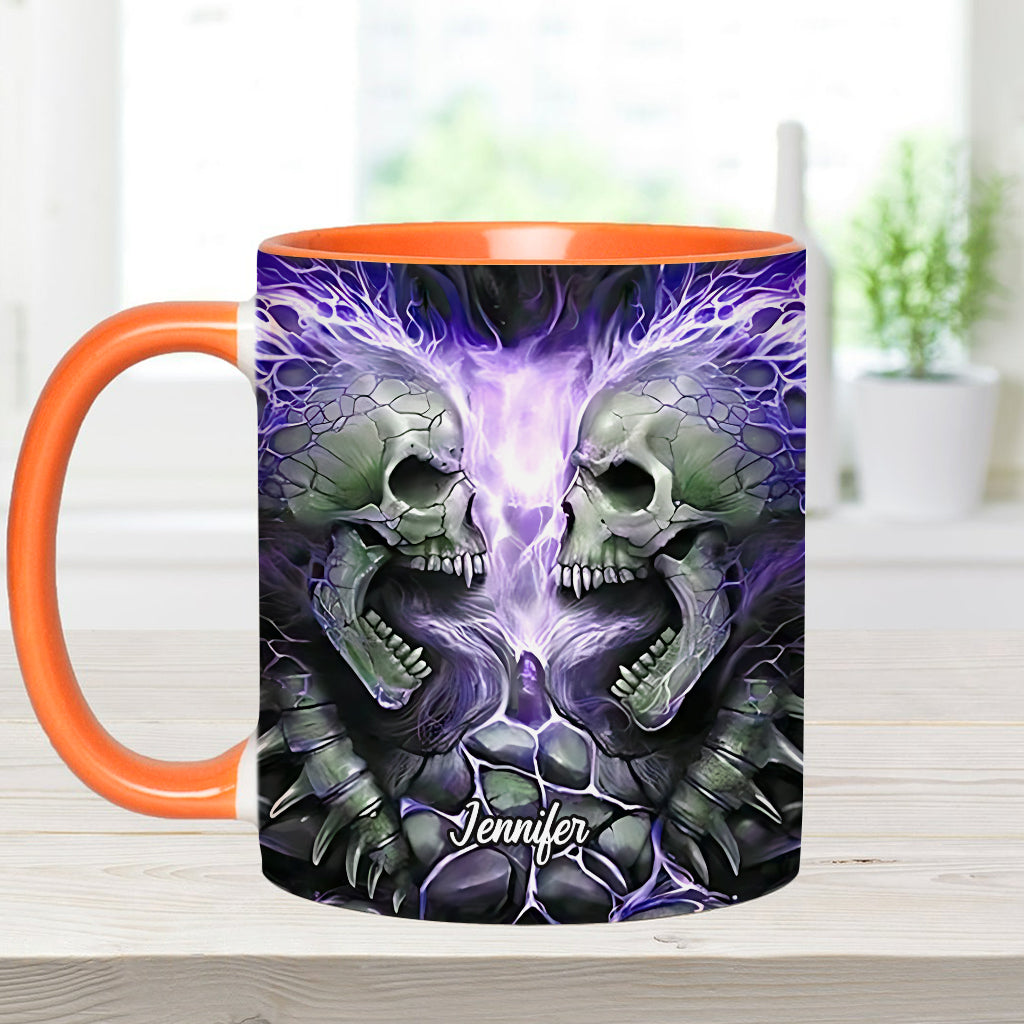 Mug personnalisé avec motif crâne de feu maléfique
