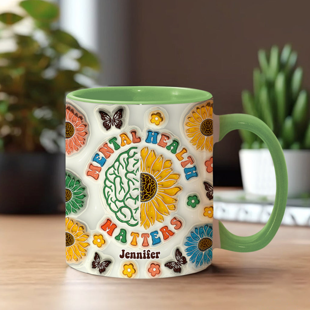 Mental Health Matters - Personalized Mental Health Awareness Accent Mug