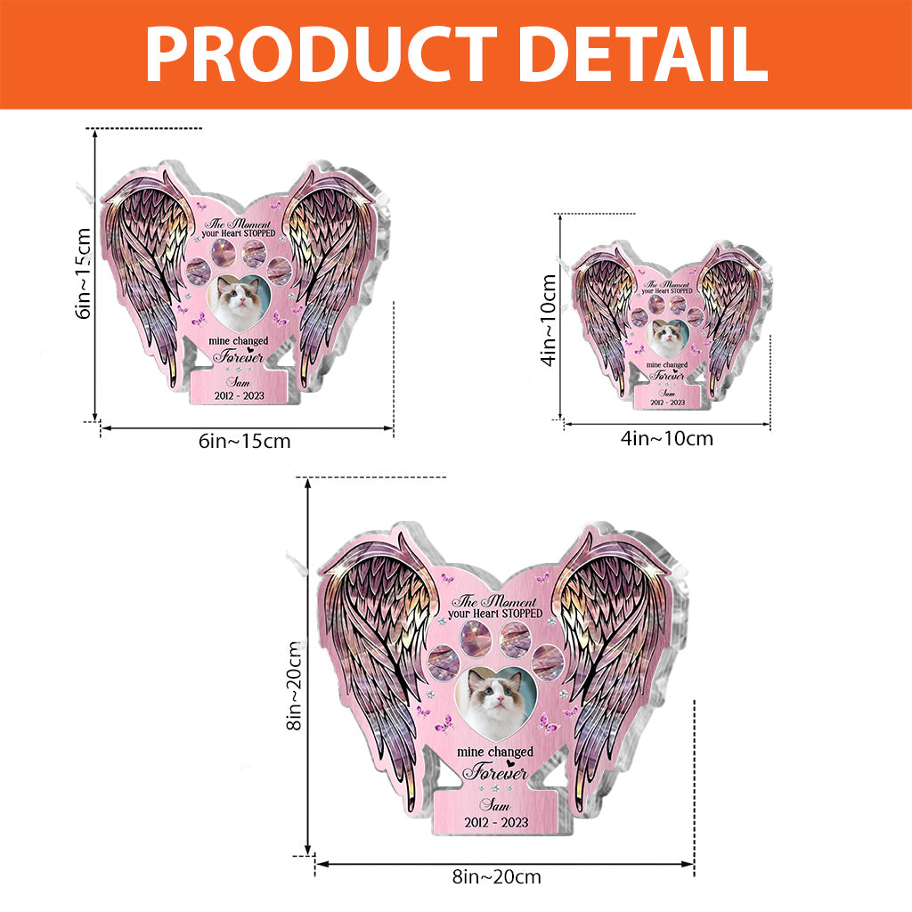 Memorial Wings Your Wings Were Ready But My Heart Was Not - Personalized Cat Custom Shaped Acrylic Plaque