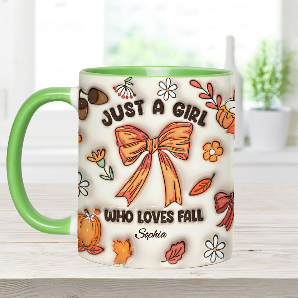 Just A Girl Who Loves Fall - Personalized Autumn Accent Mug