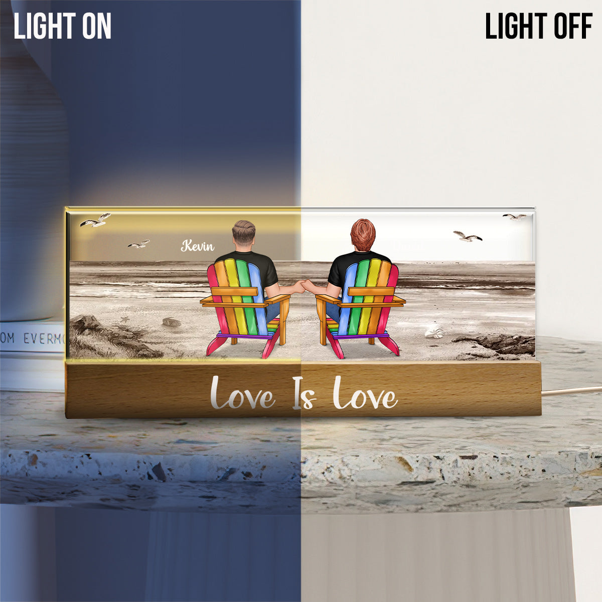 L'amour est l'amour - Veilleuse LED personnalisée pour le soutien à la communauté LGBT