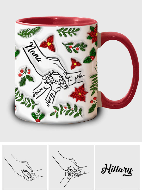 Tiens-moi la main, tiens-moi le cœur - Mug personnalisé pour grand-mère