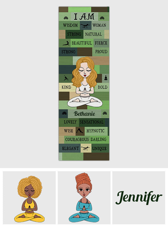 Yoga Girl I Am Bold Green - Tapis de yoga personnalisé