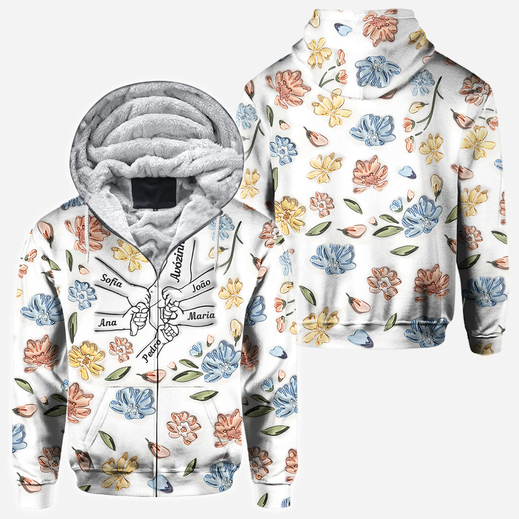 Mom's Love Hands Holding Pastel Floral - Personalized Mother All Over Shirt