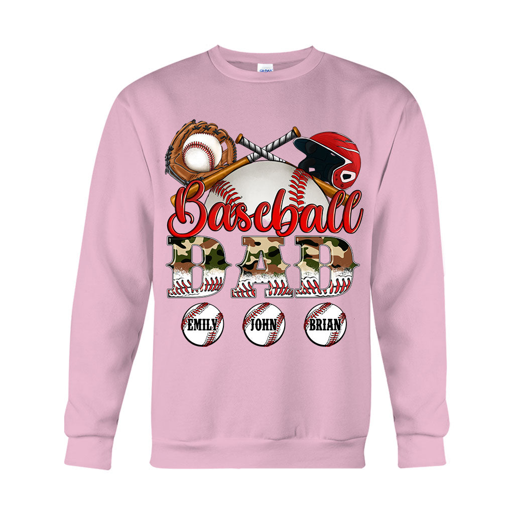 Best Baseball Dad Ever Camouflage - Personalized Father T-shirt And Hoodie