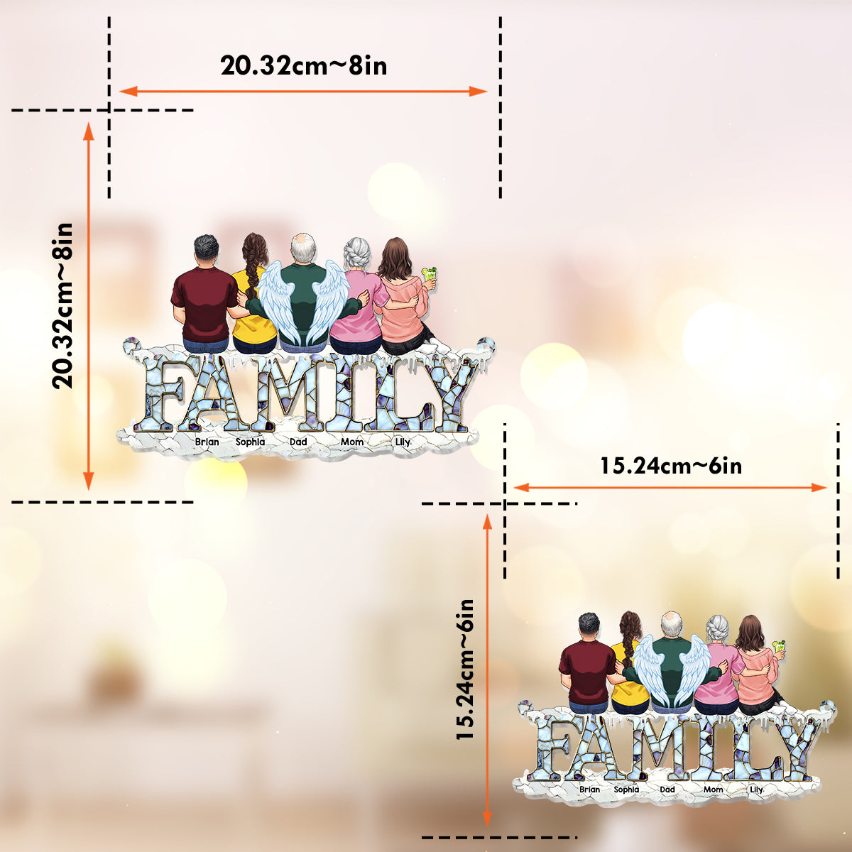 Family Christmas - Personalized Family Window Hanging Suncatcher Ornament