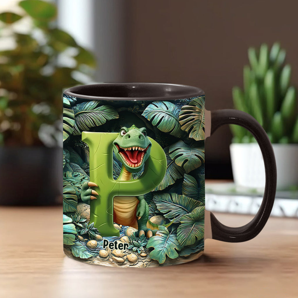 Dinosaur Letter - Personalized Kid Accent Mug