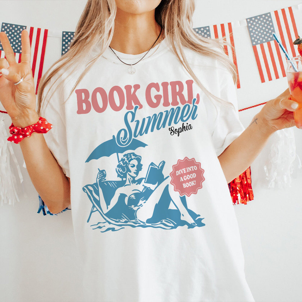 Book Girl Summer - Personalized Book T-shirt And Hoodie