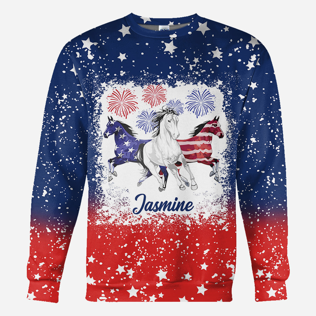 Horse Independence Day Pattern - Personalized Horse All Over Shirt