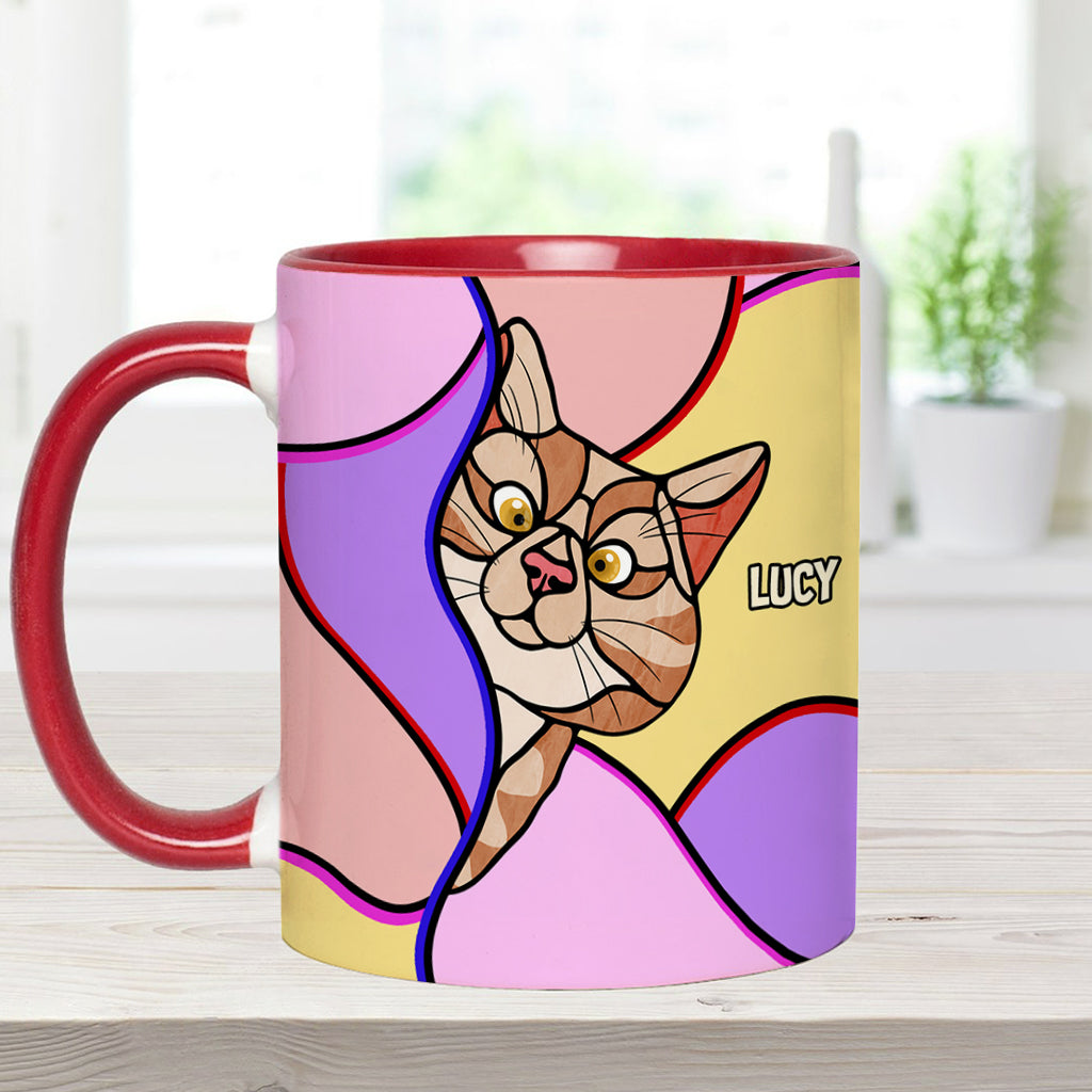 Peeking Cats - Personalized Cat Accent Mug