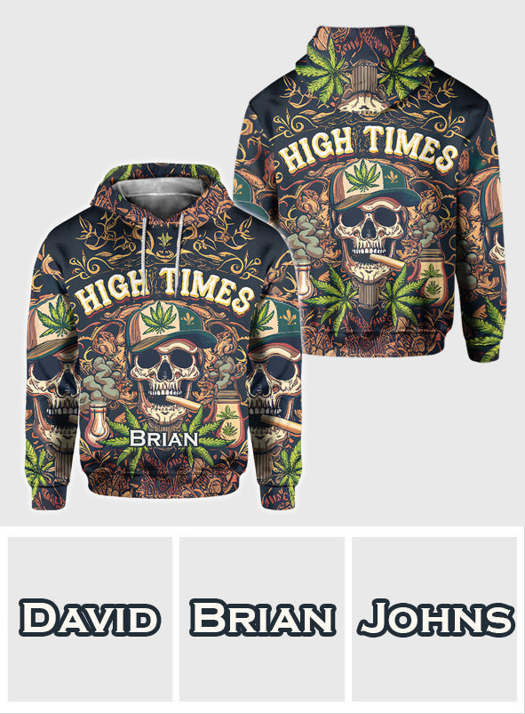 High Times Skull 420 - Personalized Weed All Over Shirt