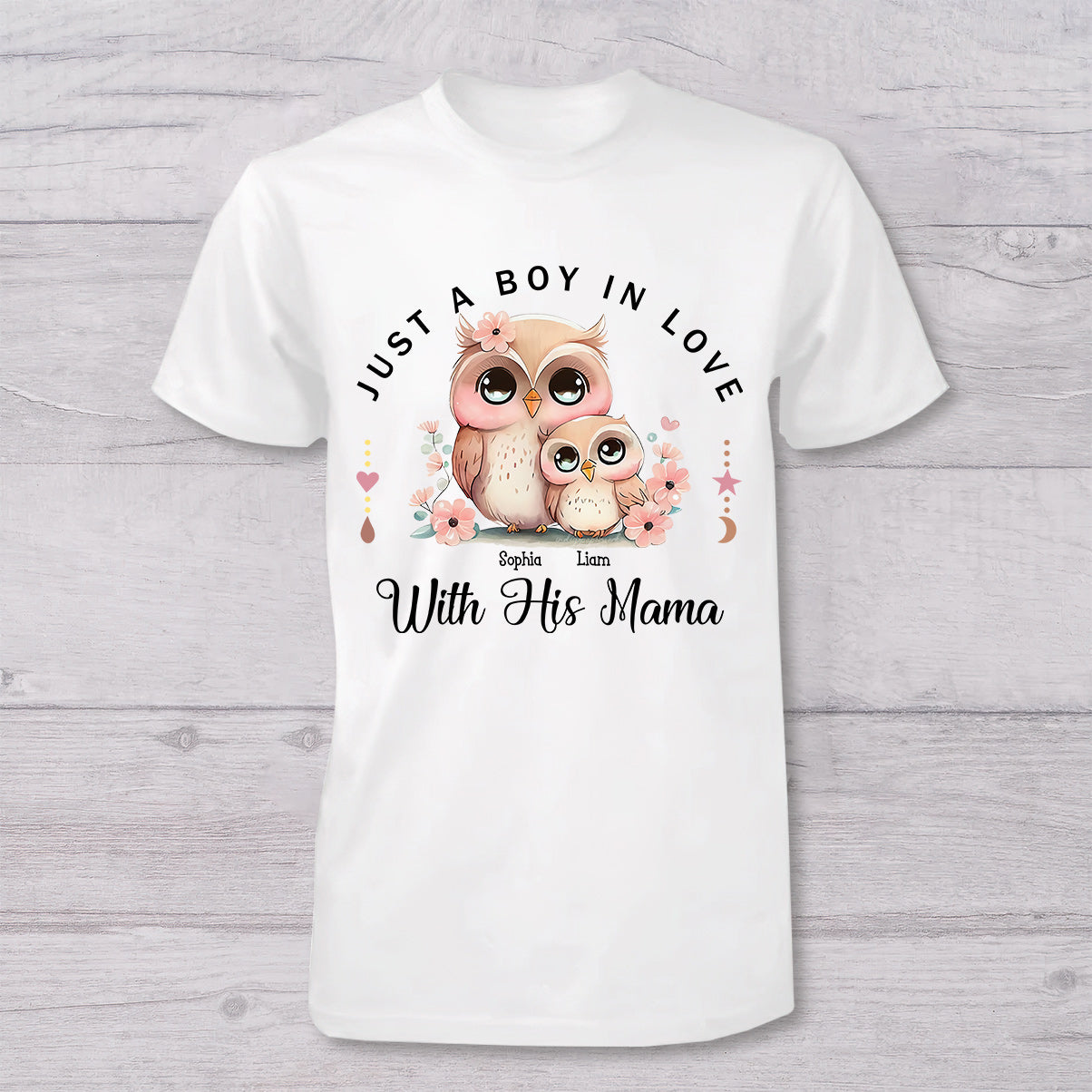 Just A Mom In Love With Her Boy,Girl - Personalized Mother T-shirt And Baby Onesie