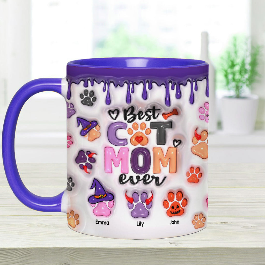 Best Dog Mom Cat Mom Dog Dad Cat Dad Ever - Personalized Dog Accent Mug
