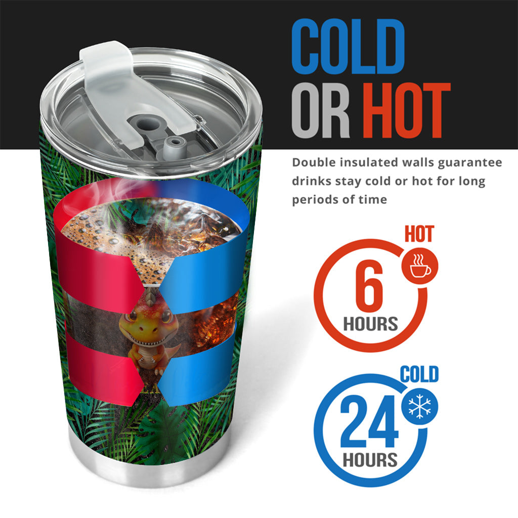 Daddysaurus Grandpasaurus 3D Dinosaurs - Personalized Father Tumbler