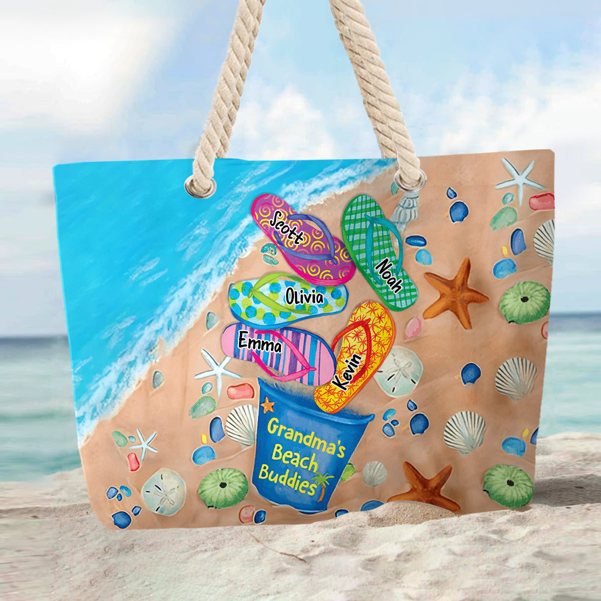 Grandma's Beach Buddies - Personalized Grandma Beach Bag