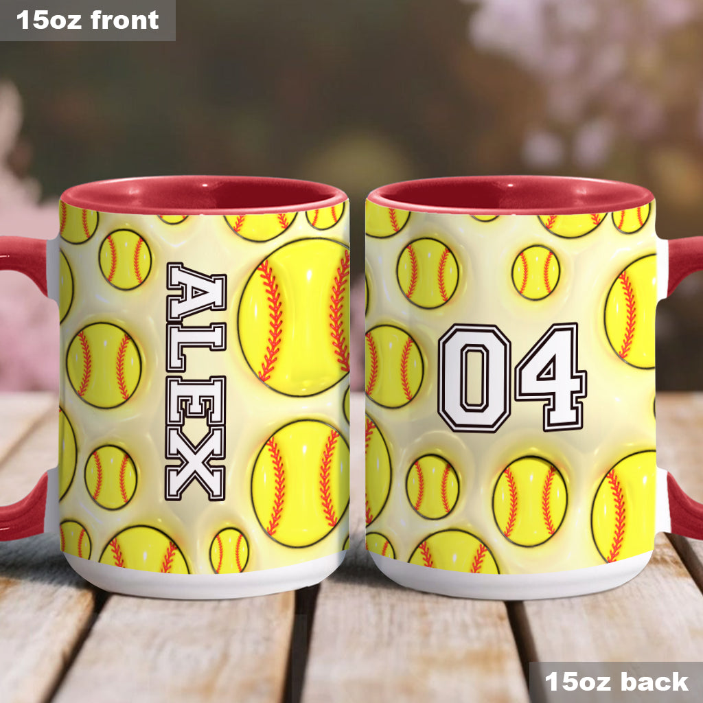 Amateurs de softball - Mug personnalisé à motif softball