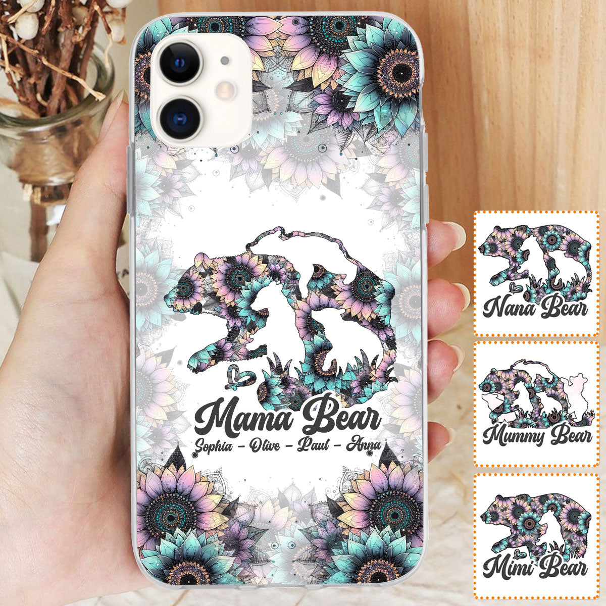 Mama Bear - Personalized Mother Clear Phone Case