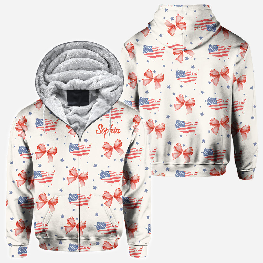 Coquette American Girl - Personalisiertes T-Shirt zum Unabhängigkeitstag/4. Juli