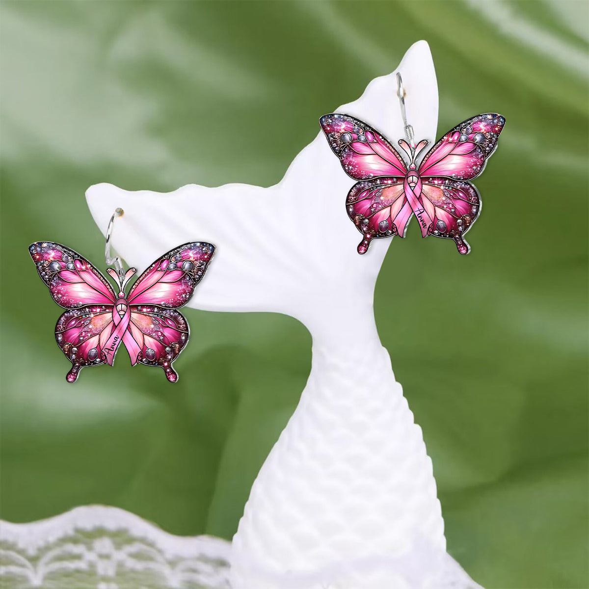 Breast Cancer Warrior - Personalized Breast Cancer Awareness Earrings