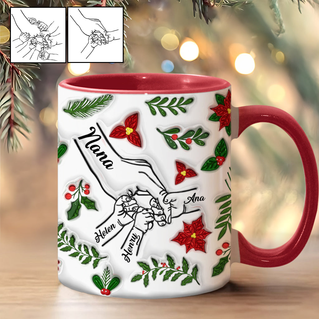 Tiens-moi la main, tiens-moi le cœur - Mug personnalisé pour grand-mère