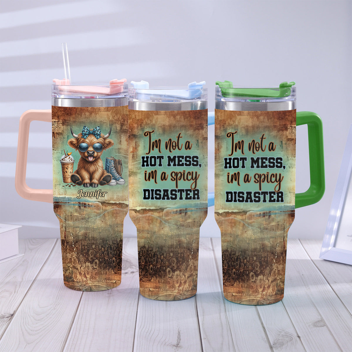 I'm Not A Hot Mess - Personalized Tumbler With Handle