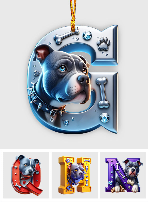 Lettre Pitbull - Ornement personnalisé pour chien