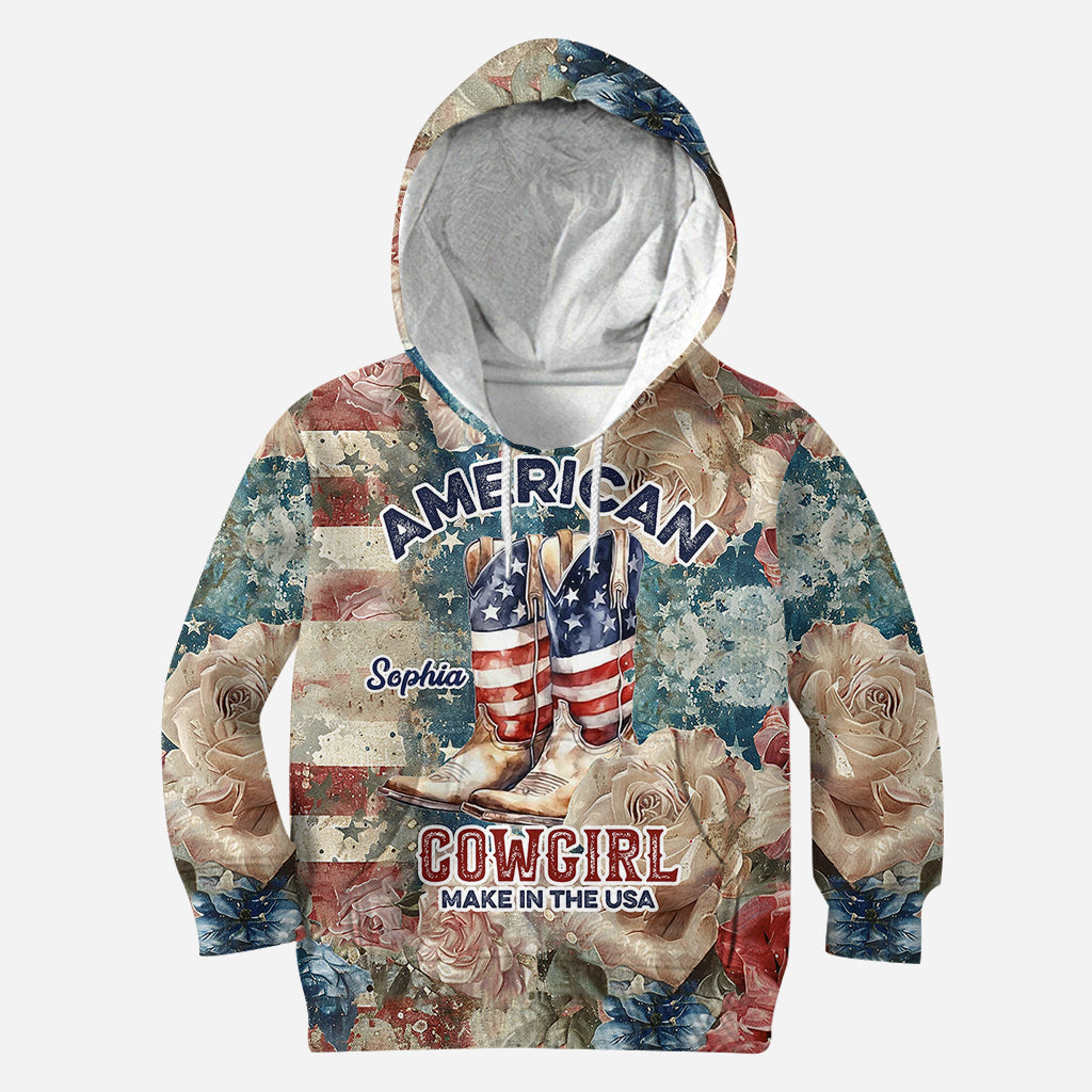 T-shirt personnalisé « Cowgirl américaine » - T-shirt intégral « Country Girl »