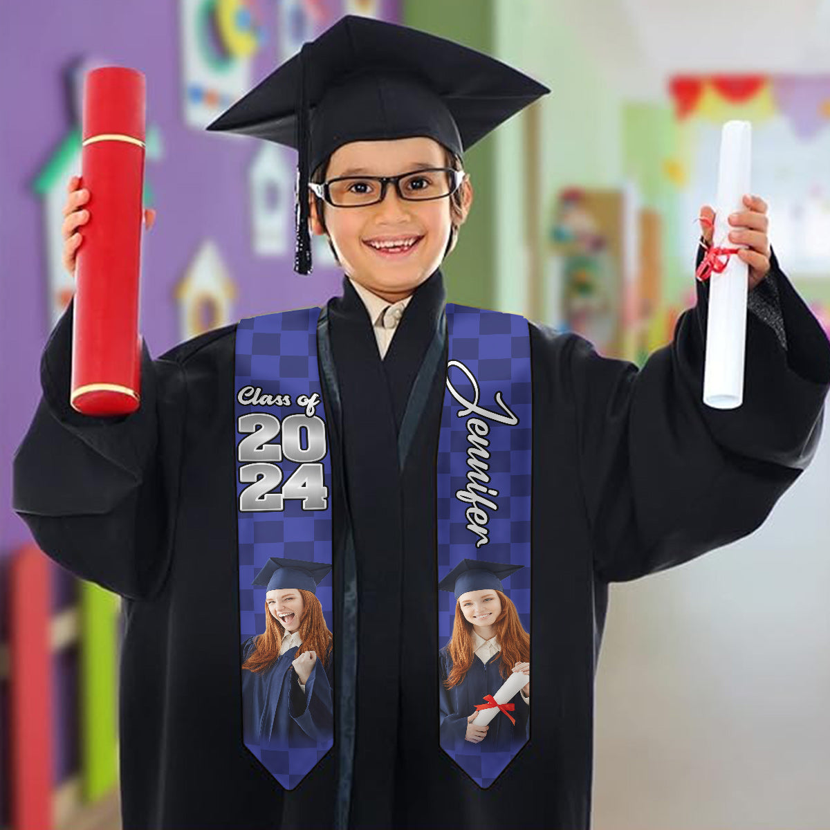 Photo Custom Graduation Stole Sash - Personalized Graduation Graduation Stole