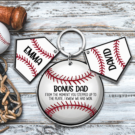 Bonus Dad - Personalized Father Keychain with Charms