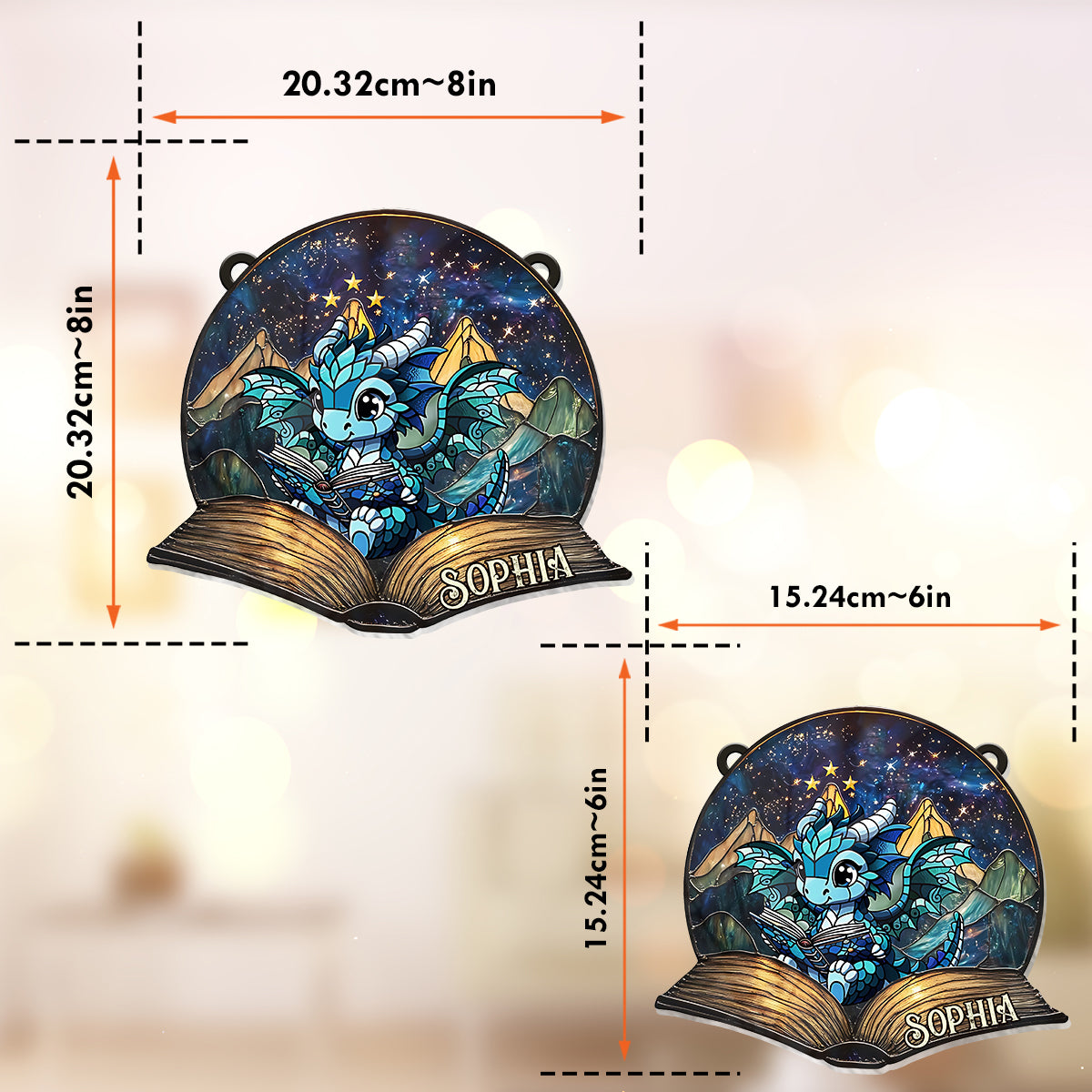 Fantasy Book Reader - Personalized Book Window Hanging Suncatcher Ornament