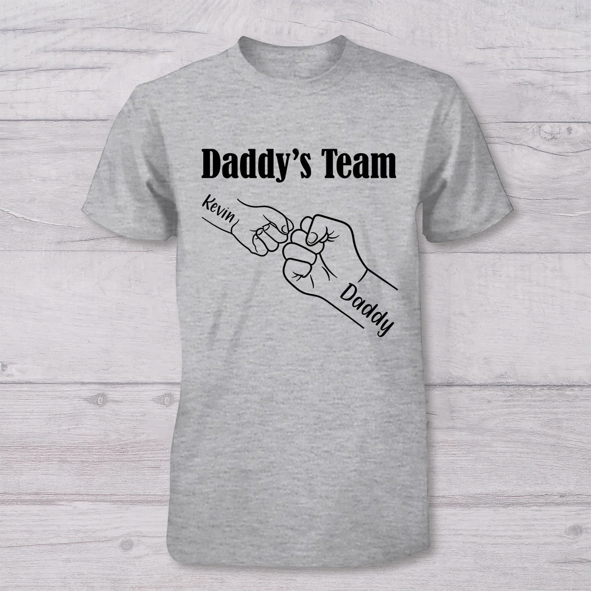 Daddy And Me Daddy's Team - Personalized Father T-shirt And Baby Onesie