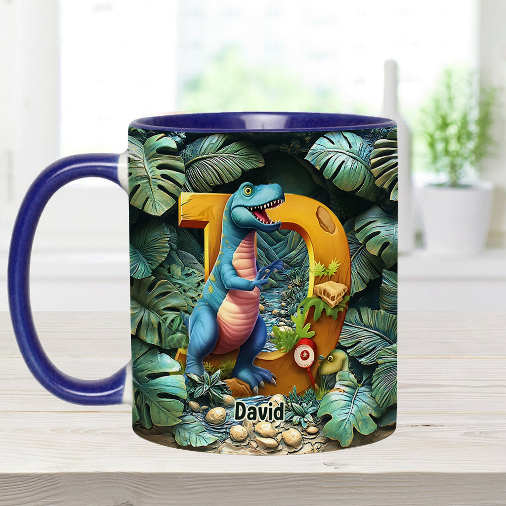 Dinosaur Letter - Personalized Kid Accent Mug