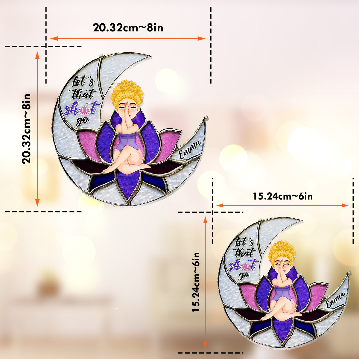 Let's The Thing Go – Personalisierter Yoga-Fensterhänger-Sonnenfänger 