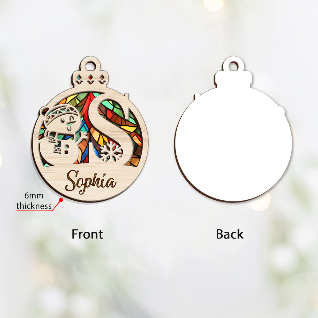 Ornement personnalisé avec nom et alphabet - Ornement familial personnalisé à plusieurs niveaux