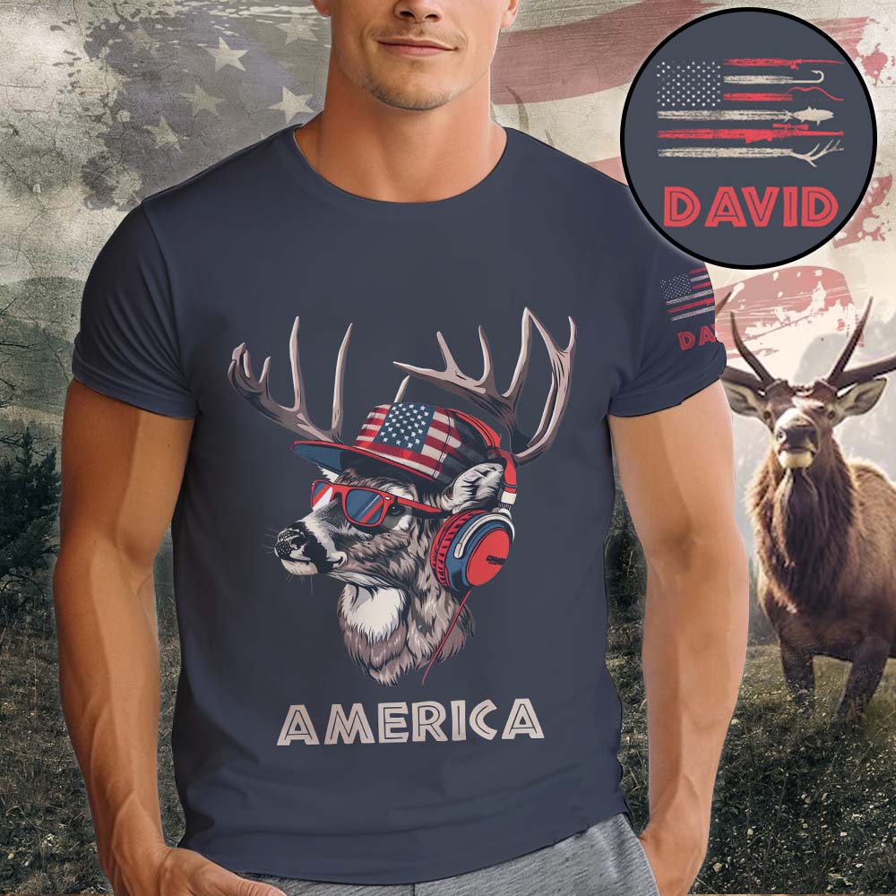 T-shirt de chasse personnalisé American Buck