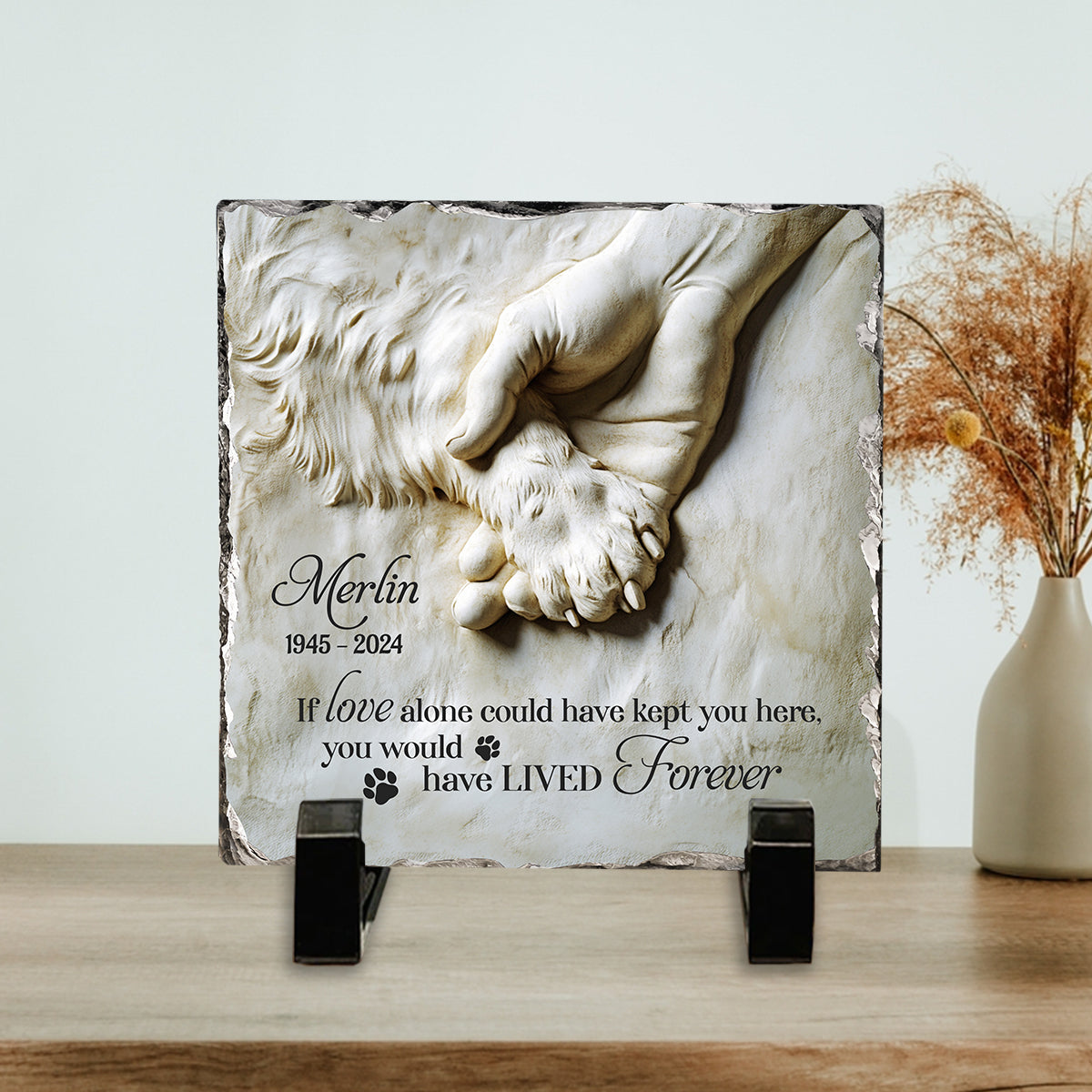 I Hold Youe Paw In My Hand - Personalized Dog Square Shaped Stone
