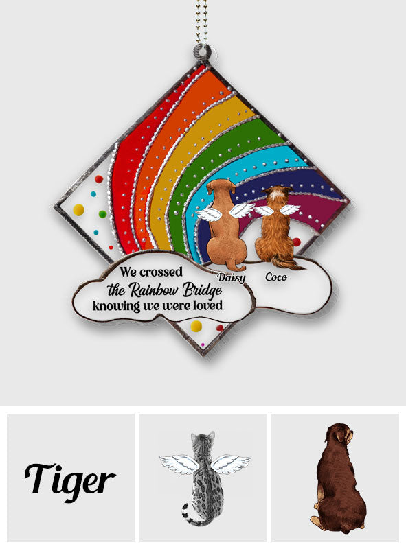 Rainbow Bridge Cat Dog Memorial - Personalized Dog Transparent Car Ornament