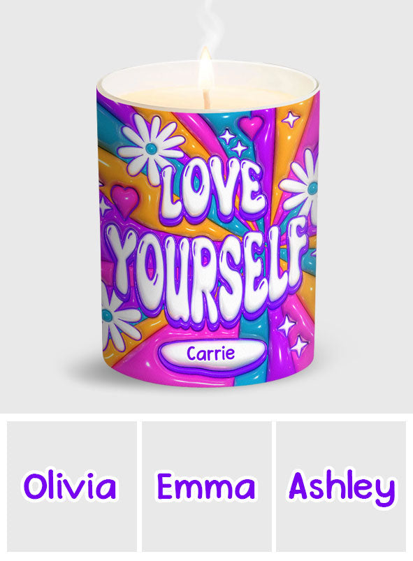 Love Yourself - Personalized Candle With Wooden Lid