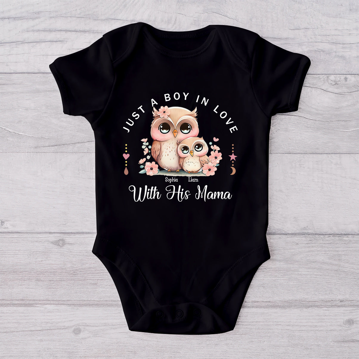 Just A Mom In Love With Her Boy,Girl - Personalized Mother T-shirt And Baby Onesie