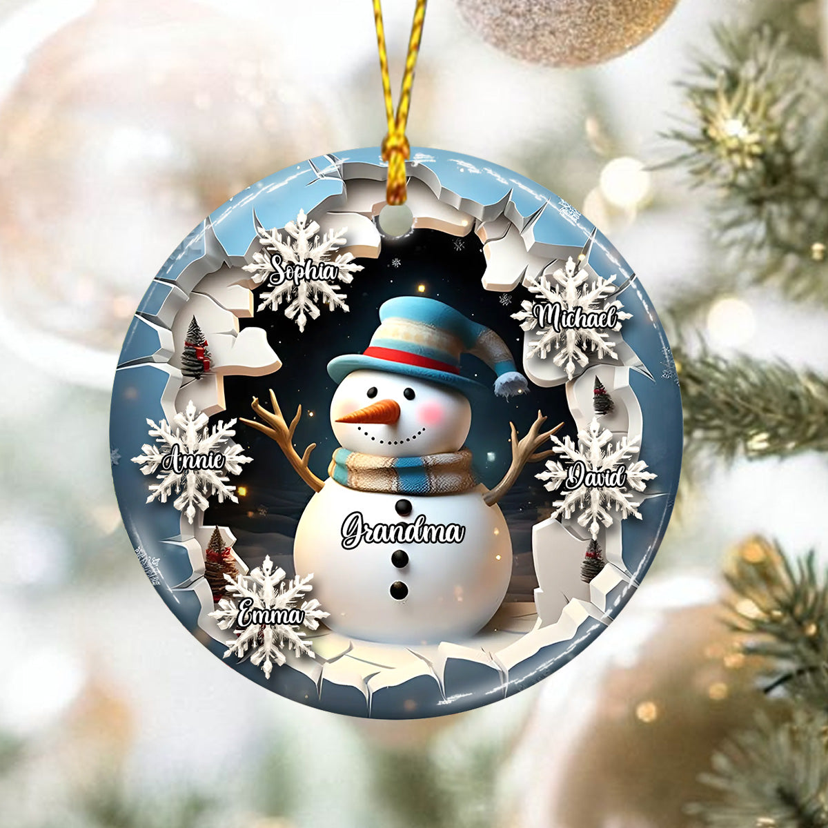 Blessed To Be Called Nana Grandma Gigi - Personalized Grandma Ceramic Circle Ornament