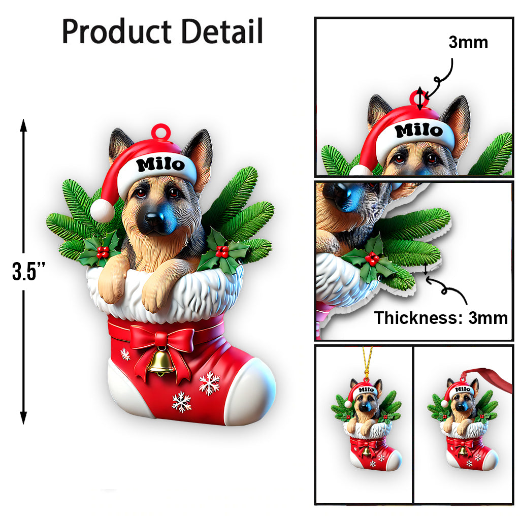 I Love My Dog - Personalized Dog Ornament