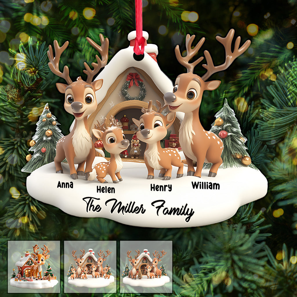 Reindeer Family - Personalized Family Ornament