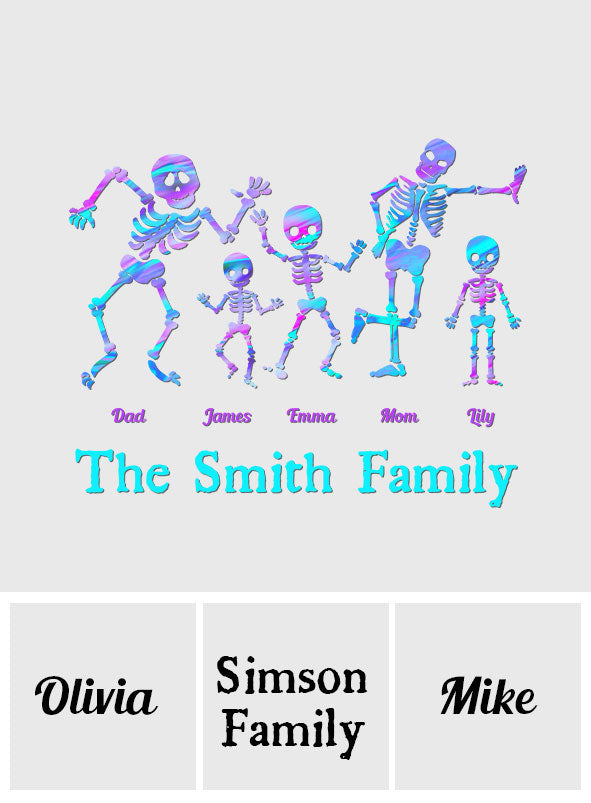 Skeleton Family - Personalized Family Decal Full