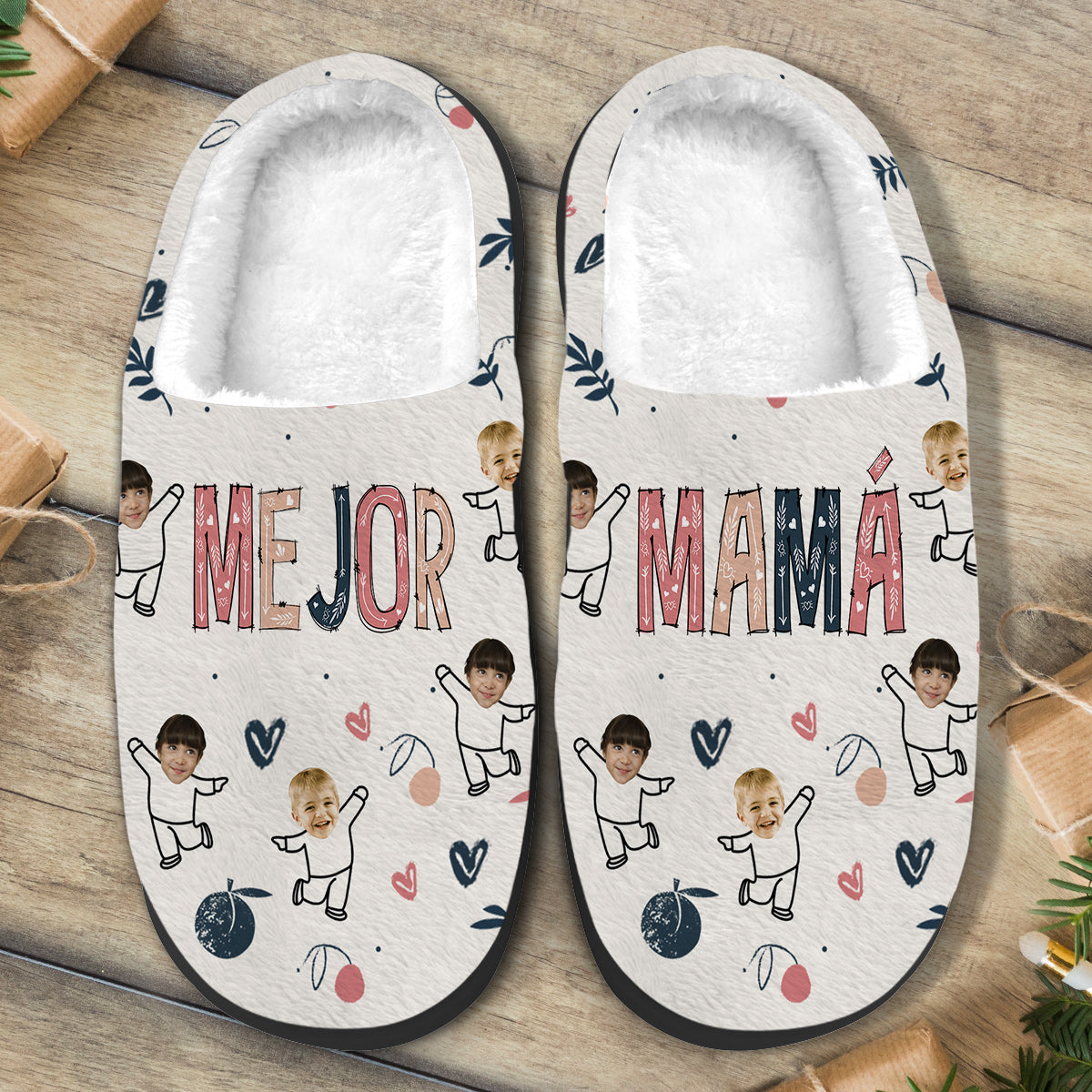 Mejor Mamá Feliz Día de la Madre - Personalized Mother Slippers