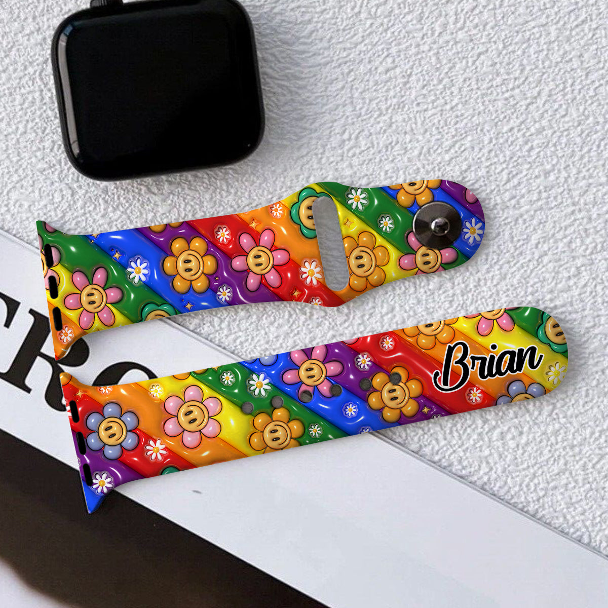 Love Is Love Pride Rainbow - Personalized LGBT Support Apple Watch Band