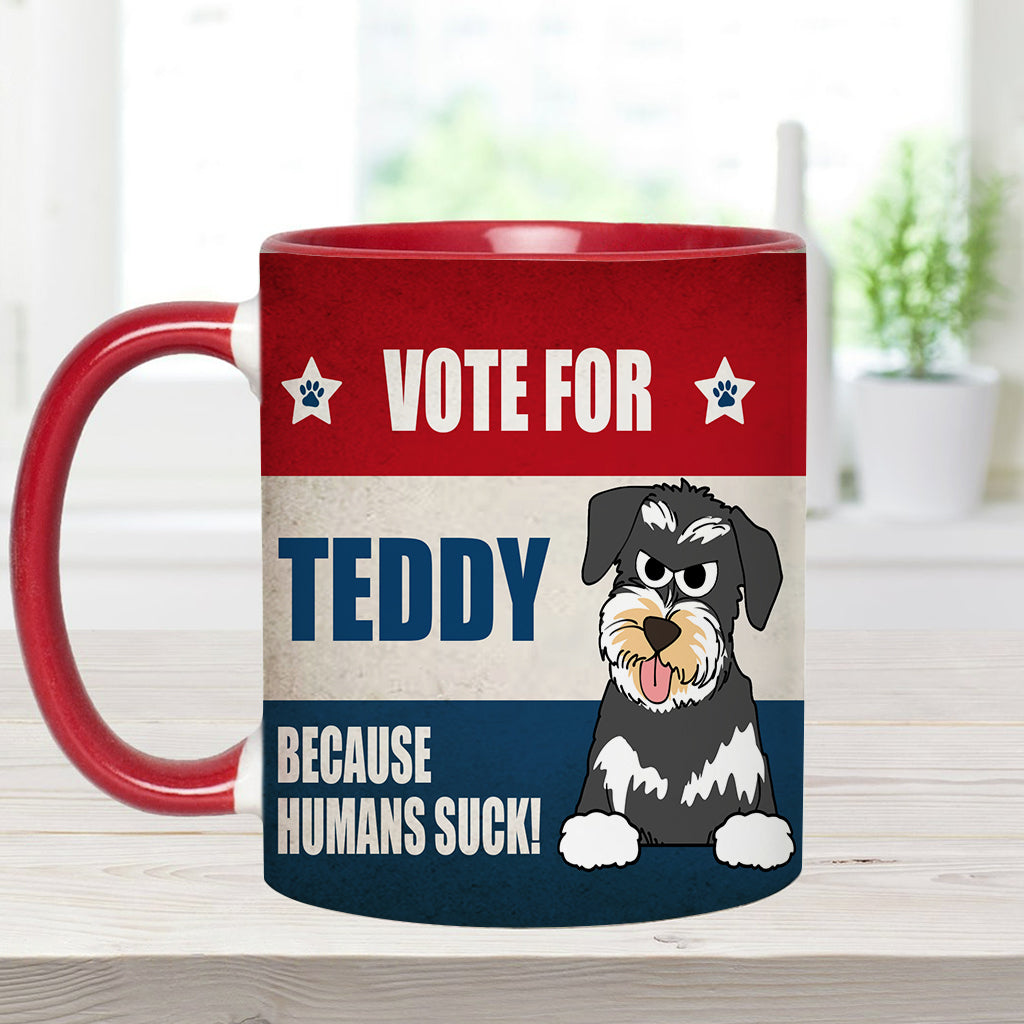 Votez pour mon bébé à quatre pattes ! - Mug personnalisé avec motif chien