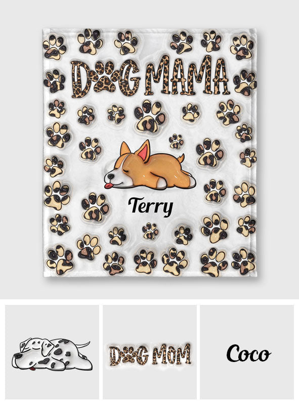 Dog Mama Dog Mom - Personalized Dog Blanket
