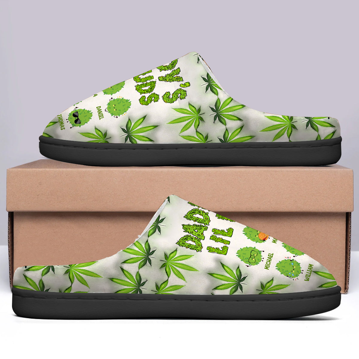 Daddy's Lil Buds Any Title - Personalized Weed Slippers