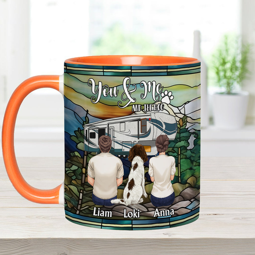 You & Me And The Dogs - Personalized Camping Accent Mug